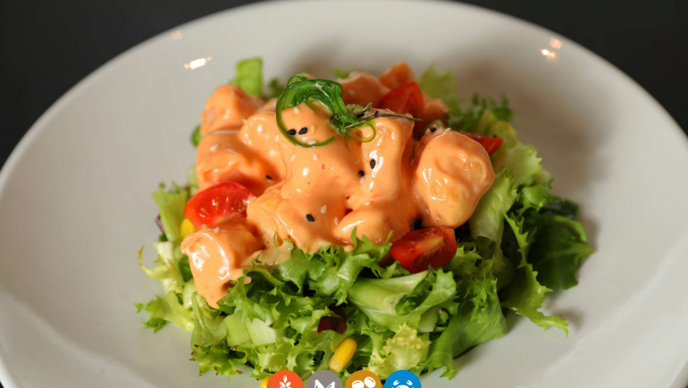 8.Ensalada tempura langostino